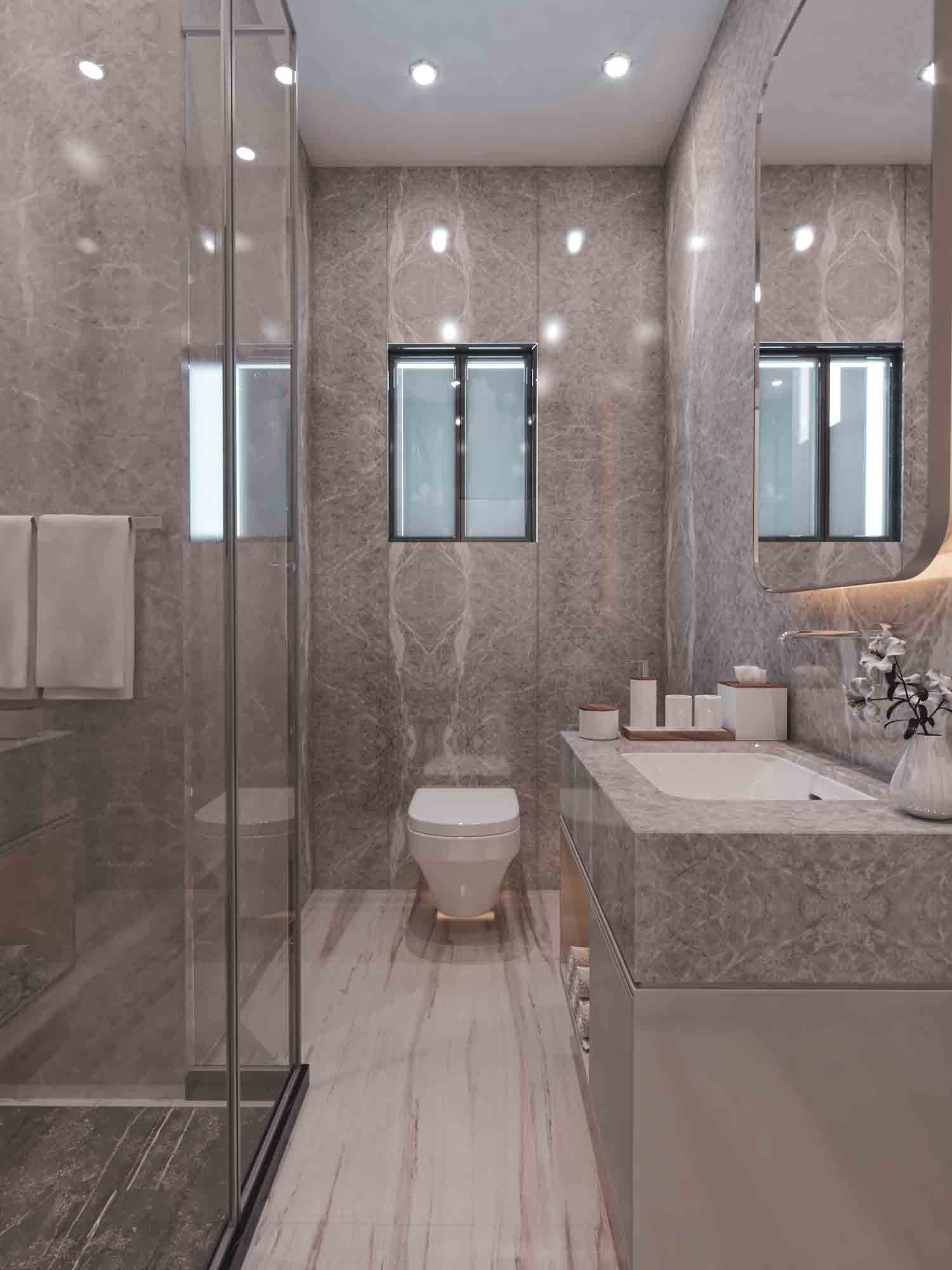 تشطيب حمامات فى دبي - أحدث ديكورات 2026 - شركة مكة 62 تصاميم حديثة للحمامات 1