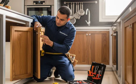 تصليح وصيانة مطابخ المنيوم وخشب 2026 | فى دبى 79 تصليح مطابخ المنيوم