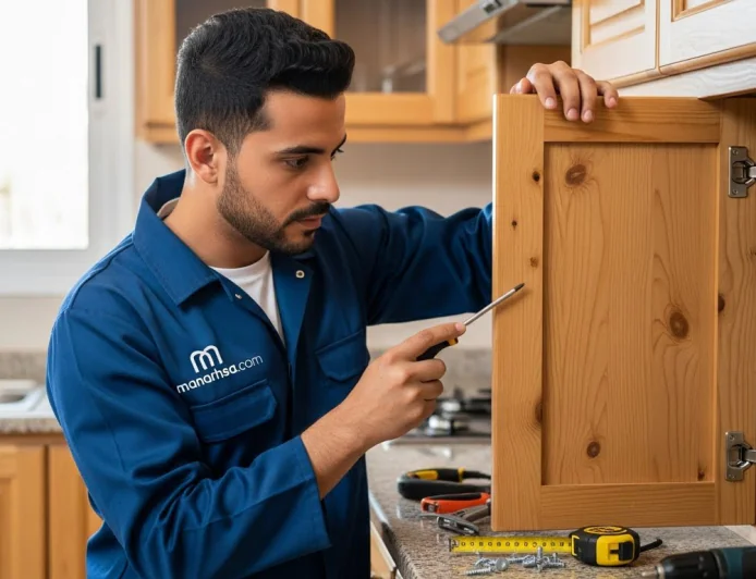 تصليح وصيانة مطابخ المنيوم وخشب 2026 | فى دبى 58 تصليح وصيانة مطابخ المنيوم